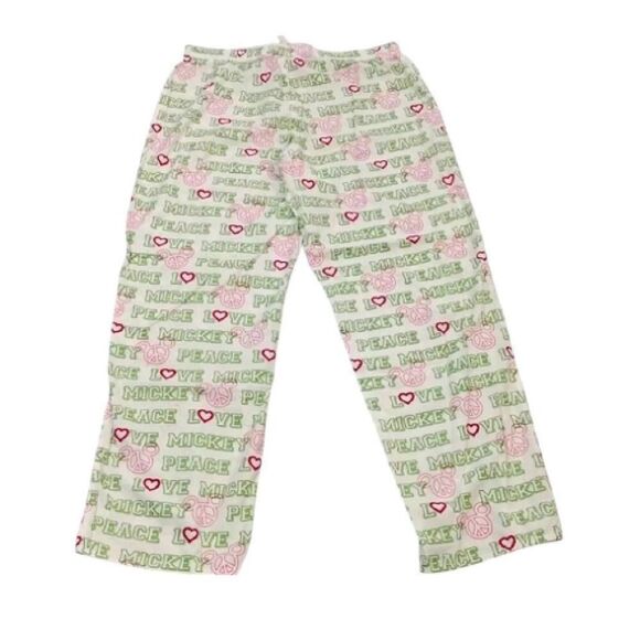 Disney VTG White Neon Mickey Mouse Printed Convertible PJ Pants Large - Picture 10 of 13